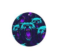 Poezjzw Bunch Of Roaring Bears Pattern Car Air Fresheners 4 Pcs Round Shape Hanging Aromatherapy Tablets Scented Fresheners For Bedroom Closet Shoe