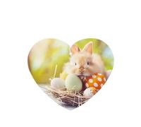 Poezjzw Bunny Eggs Pattern Car Air Fresheners 6 Pcs Heart Shape Hanging Aromatherapy Tablets Scented Fresheners For Bedroom Closet Shoe