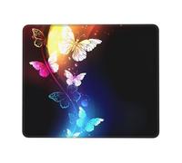 Poezjzw Butterflies On Black Background Pattern Mouse Pad Office Laptop Computer Desk Wireless Mouse Non Slip Rubber Base Washable 7.9 X 9.5 in Keyboard Pad