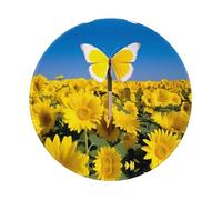 POEZJZW Butterfly On The Cross Pattern Round Mouse Mat, Cute Mouse Pad, Non-Slip Rubber Base With Stitched Edge, Small Size 7.9 X 7.9 Inch