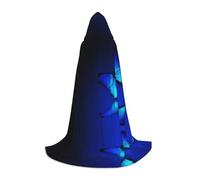 POEZJZW Butterfly Pattern Men Women Cloak With Hood Adult Cape With Hood Renaissance Halloween Witch Costume Wizard Cloak S