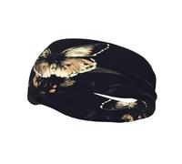 Poezjzw Butterfly Wings Pattern Sports Headband Suitable For Running Yoga Running Cycling Elastic Moisture Band