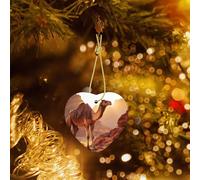 Poezjzw Camel In The Desert Pattern Christmas Ceramic Pendant Decorations Suitable For Home Shopping Malls And Holiday Celebrations