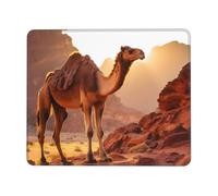 POEZJZW Camel In The Desert Pattern Mouse Pad, Portable Office Non-Slip Rubber Base Wireless Mouse Pad For Office Laptop Computer Pc 7 X 8.6 In