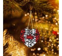 Poezjzw Canada Flag Wallpapers Pattern Christmas Heart Shape Ceramic Ornaments Christmas Tree Hanging Home Decoration Gatherings Souvenirs