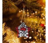 Poezjzw Canada Flag Wallpapers Pattern Christmas Star Ceramic Ornaments Christmas Tree Hanging Home Decoration Gatherings Souvenirs