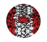 POEZJZW Canada Flag Wallpapers Pattern Round Non-Slip Rubber Base Small Mouse Pad Suitable For Games Computer Laptop 7.9x7.9 In