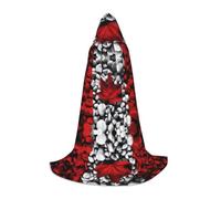 POEZJZW Canada Flag Wallpapers Pattern Teenager Hooded Cloak Cloak Women Men Halloween Costume Masquerade Cosplay Costume Christmas Party Robe M