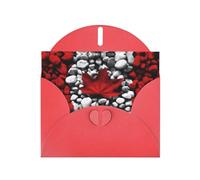 POEZJZW Canada Flag Wallpapers Patterned Pearl Paper Blank Greeting Card Suitable For Birthday Wedding Party Invitation With Red Envelope