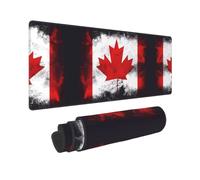 Poezjzw Canadian Flag Long Gaming Mouse Pad Large Desk Pad Keyboard Mat with Stitched Edges for Gaming and Office 31.5 X 11.8 in