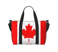 Poezjzw Canadian Flag Travel Duffle Bag Weekender Carry On Tote Bags For Women Hospital Bags For Labor And Delivery Overnight Luggage Bag, Black, One Size