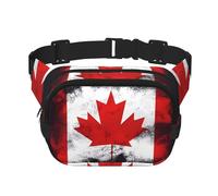 Poezjzw Canadian Flag Travel Waist Bag Suitable For Running, Cycling And Outdoor Adventures, Store Mobile Phones And Credit Cards, Black, One Size, Black, One Size
