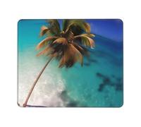 POEZJZW Caribbean Islands Pattern Mouse Pad Non-Slip Rubber Stitched Edges Waterproof Gaming Mouse Mat for Desk Gaming Work Wireless Mice 7 X 8.6 in