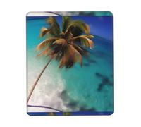 POEZJZW Caribbean Islands Pattern Mouse Pad Non-Slip Rubber Stitched Edges Waterproof Gaming Mouse Mat for Desk Gaming Work Wireless Mice 7 X 8.6 in