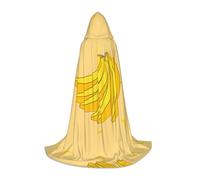 POEZJZW Cartoon Banana Pattern Hooded Cloak Robe Costume Cloak For Adult Men Women Christmas Hoodies Cape Cosplay Costumes M