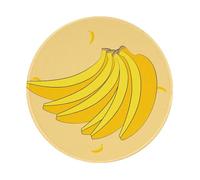 POEZJZW Cartoon Banana Pattern Round Mouse Mat, Cute Mouse Pad, Non-Slip Rubber Base With Stitched Edge, Small Size 7.9 X 7.9 Inch