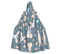 POEZJZW Cartoon Cute Bunny Pattern Hooded Cloak Robe Costume For Adult Men Women Christmas Hoodies Cape Cosplay Costumes