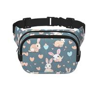 Poezjzw Cartoon Cute Bunny Travel Waist Bag Suitable For Running, Cycling And Outdoor Adventures, Store Mobile Phones And Credit Cards, Black, One Size