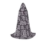 POEZJZW Cartoon Cute Elephant Pattern Teenager Hooded Cloak Cloak Women Men Halloween Costume Masquerade Cosplay Costume Christmas Party Robe S
