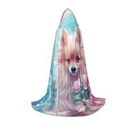 POEZJZW Cartoon Cute Puppy Pattern Hooded Cloak Robe Costume Cloak For Adult Men Women Christmas Hoodies Cape Cosplay Costumes L