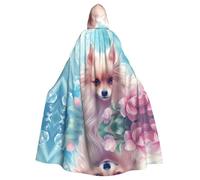 POEZJZW Cartoon Cute Puppy Pattern Hooded Cloak Robe Costume For Adult Men Women Christmas Hoodies Cape Cosplay Costumes