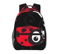 POEZJZW Cartoon Ladybug Pattern Lightweight Student Backpack,Laptop Travel Backpack For Girls,Boys,Work College Gifts,Casual Daypacks