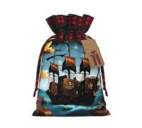 POEZJZW Cartoon Pirate Ship Drawstring Gift Bag For Christmas, Birthday Parties And Anniversaries Storage Of Candy, Gifts And Daily Small Items