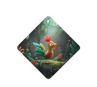 Poezjzw Cartoon Rooster Pattern Car Air Fresheners 4 Pcs Square Hanging Aromatherapy Tablets Scented Fresheners For Bedroom Closet Shoe