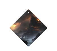 Poezjzw Castle In The Waves Pattern Car Air Fresheners 4 Pcs Square Hanging Aromatherapy Tablets Scented Fresheners For Bedroom Closet Shoe