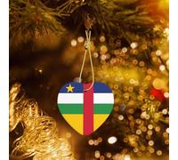 Poezjzw Central African Flag Pattern Christmas Ceramic Pendant Decorations Suitable For Home Shopping Malls And Holiday Celebrations