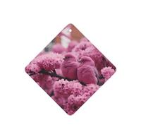 Poezjzw Cherry Blossom And Tits Pattern Car Air Fresheners 4 Pcs Square Hanging Aromatherapy Tablets Scented Fresheners For Bedroom Closet Shoe