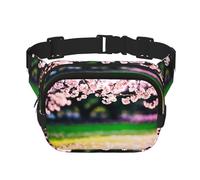 Poezjzw Cherry Blossom Tree Travel Waist Bag Suitable For Running, Cycling And Outdoor Adventures, Store Mobile Phones And Credit Cards, Black, One Size