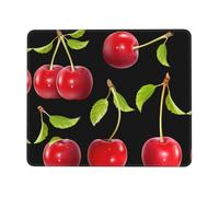 Poezjzw Cherry Fruit Pattern Mouse Pad Office Laptop Computer Desk Wireless Mouse Non Slip Rubber Base Washable 10 X 12 Inch Keyboard Pad