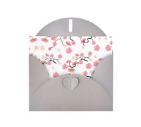 POEZJZW Cherry Japanese Cherry Blossom Patterned Pearl Paper Blank Greeting Card Suitable For Birthday Wedding Party Invitation With Gray Envelope