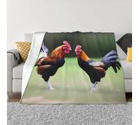 POEZJZW Chicken with Crossed Eyes Pattern Flannel Blanket 50"X40" Bed Blankets for Sofa Bed Couch, Movie Night, Camping, and Travel