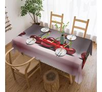 POEZJZW Chilean Cherries Pattern Rectangular Tablecloth, 54x72 Inch Wavy Lace Border Polyester Table Cloth for Dining, Kitchen, Parties