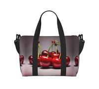 Poezjzw Chilean Cherries Travel Duffel Bag Tote Carry On Luggage Bag Water Resistant Weekender Overnight Bags For Foldable, Black, One Size