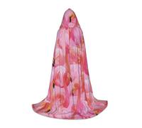 POEZJZW Christma Hoodie Halloween Witch Witchcraft Robe | A Flock Of Flamingos Pattern Halloween Cosplay Costume Hoodies Cape Unisex Costume Party Masquerade