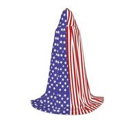 Poezjzw Christma Hoodie Halloween Witch Witchcraft Robe | Blue & Red Us Flag Pattern Halloween Cosplay Costume Hoodies Cape Unisex Costume Party Masquerade