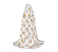 Poezjzw Christma Hoodie Halloween Witch Witchcraft Robe | Corgi Pattern Halloween Cosplay Costume Hoodies Cape Unisex Costume Party Masquerade