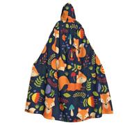 POEZJZW Christma Hoodie Halloween Witch Witchcraft Robe | Cute Animal Fox Flower Pattern Halloween Cosplay Costume Hoodies Cape Unisex Costume Party Masquerade