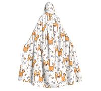 POEZJZW Christma Hoodie Halloween Witch Witchcraft Robe | Cute Corgi Pattern Halloween Cosplay Costume Hoodies Cape Unisex Costume Party Masquerade