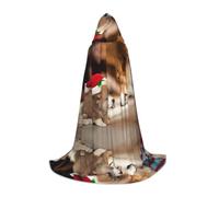 Poezjzw Christma Hoodie Halloween Witch Witchcraft Robe | Cute Corgi Pattern Halloween Cosplay Costume Hoodies Cape Unisex Costume Party Masquerade