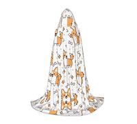 Poezjzw Christma Hoodie Halloween Witch Witchcraft Robe | Cute Corgi Pattern Halloween Cosplay Costume Hoodies Cape Unisex Costume Party Masquerade