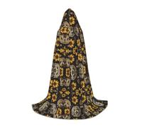 Poezjzw Christma Hoodie Halloween Witch Witchcraft Robe | Cute Panda Sunflower Pattern Halloween Cosplay Costume Hoodies Cape Unisex Costume Party Masquerade
