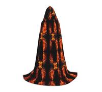 POEZJZW Christma Hoodie Halloween Witch Witchcraft Robe | Fire Nude Woman Flame Pattern Halloween Cosplay Costume Hoodies Cape Unisex Costume Party Masquerade
