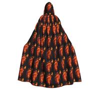 POEZJZW Christma Hoodie Halloween Witch Witchcraft Robe | Fire Nude Woman Flame Pattern Halloween Cosplay Costume Hoodies Cape Unisex Costume Party Masquerade