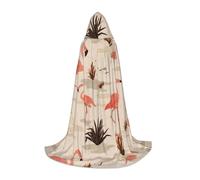 POEZJZW Christma Hoodie Halloween Witch Witchcraft Robe | Flamingos In The Rice Paddies Pattern Halloween Cosplay Costume Hoodies Cape Unisex Costume Party Masquerade