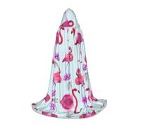 POEZJZW Christma Hoodie Halloween Witch Witchcraft Robe | Pink Flamingos (3) Pattern Halloween Cosplay Costume Hoodies Cape Unisex Costume Party Masquerade