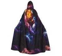 POEZJZW Christma Hoodie Halloween Witch Witchcraft Robe | Planet Pattern Halloween Cosplay Costume Hoodies Cape Unisex Costume Party Masquerade